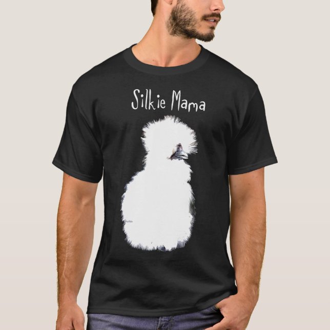 Camiseta Frango - Silkie Mama White Fluffy Silky Chicken (Frente)