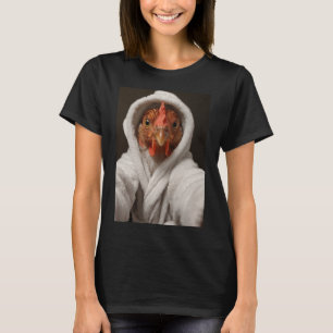 Camiseta Frango Tirando Uma Selfie Em Um Throbe Branco Engr