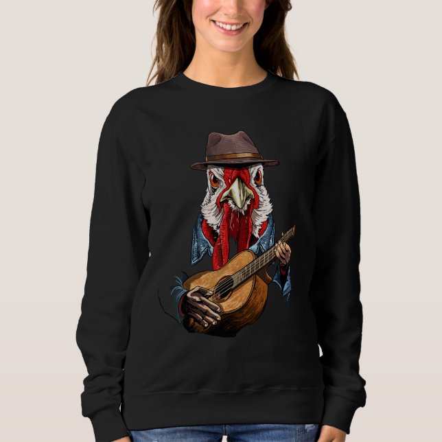 Camiseta Frango Tocando Violão Frango  Guitar Pl (Frente)