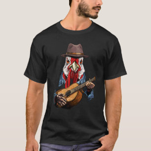Camiseta Frango Tocando Violão Frango  Guitar Pl
