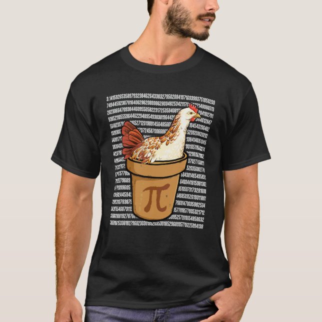 Camiseta Frango Torta Pi Professor de Matemática Feliz Dia  (Frente)