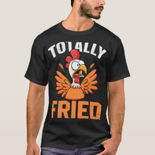 Camiseta Frango Totalmente Frito Galo Cantando Pun Cool Fa