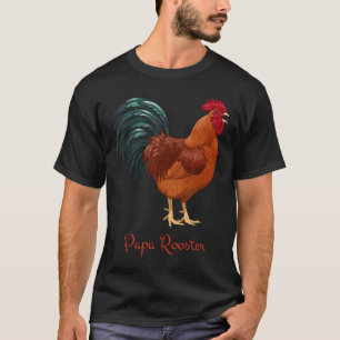 Camiseta Frango Vermelho de Rhode Island Papai Galo Ave