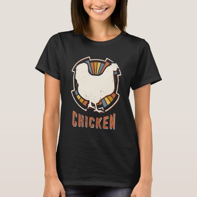 Camiseta Frango Vintage Clássico Retro Amor Animal (Frente)