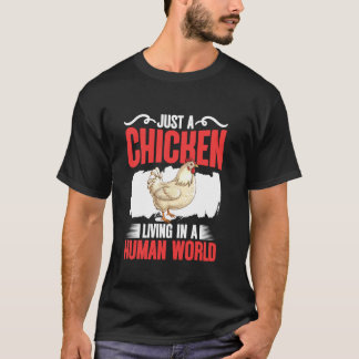 Camiseta Frango Vivendo Mundo Humano Fazendeiro Agricultura