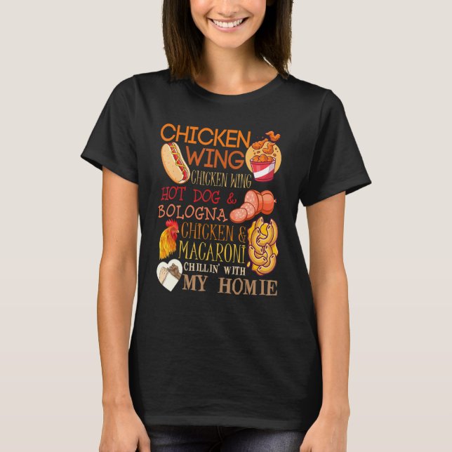 Camiseta Frango Wing Frango Wing Canção Lyric Hotdog Bolonh (Frente)