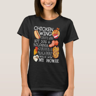 Camiseta Frango Wing Frango Wing Canção Lyric Hotdog Bolonh