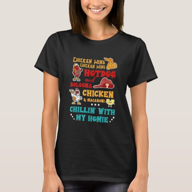 Camiseta Frango Wing Hot Dog E Bologna Frango & Macaron (Frente)