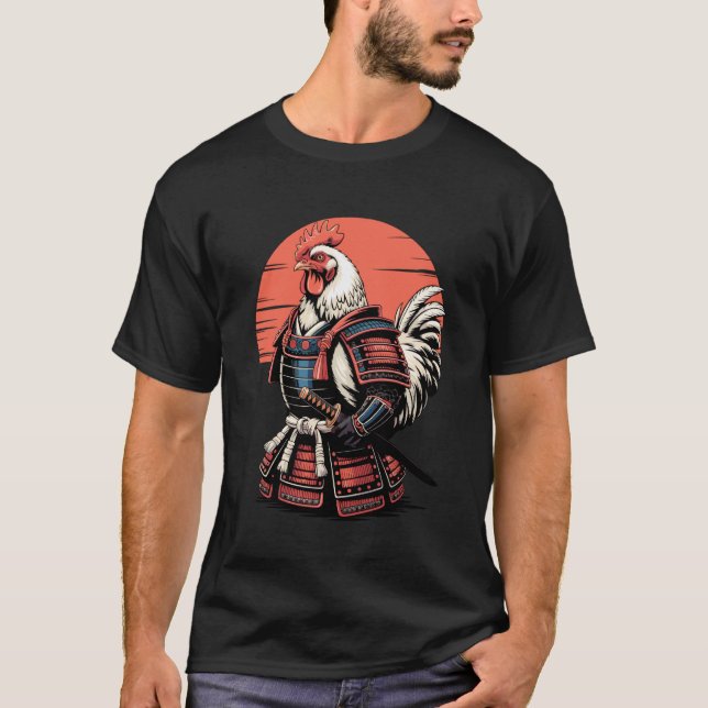 Camiseta Frangos de Katana Espada Samurai Galinhas (Frente)