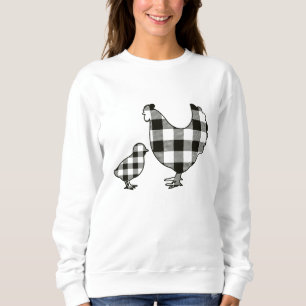 Camiseta Frangos de Xadrez preto e branco