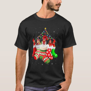 Camiseta Frangos em Meias Luzes de Natal Pijama para Chic