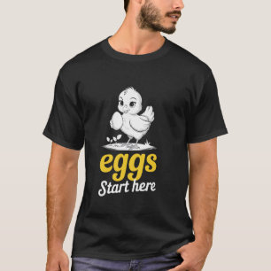 Camiseta Frangos em quintais Cooperativas Jardins Ovos Faze