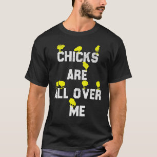 Camiseta Frangos Estão por Toda Parte Minha Funny Páscoa Sa