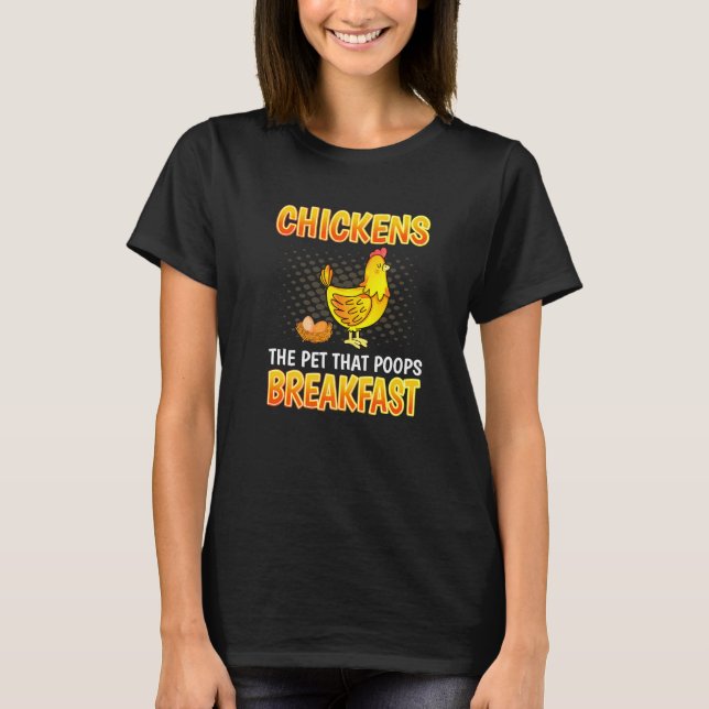 Camiseta Frangos O Que Faz Cocô Café da Manhã Sarcástico Fr (Frente)