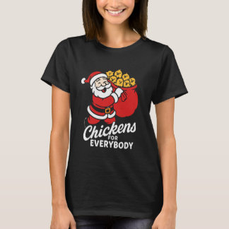 Camiseta Frangos para Todos, Galinha de Natal Papai Noel Cl