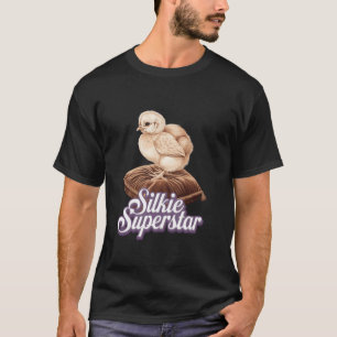 Camiseta Frangos Recém-Nascidos das Raças Silkie Leghorn Ar