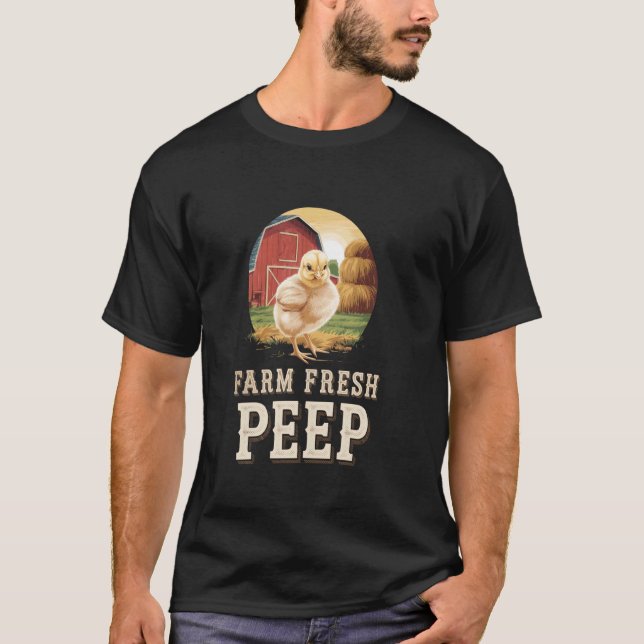Camiseta Frangos Recém-Nascidos em Fazendas com Tratores Ce (Frente)