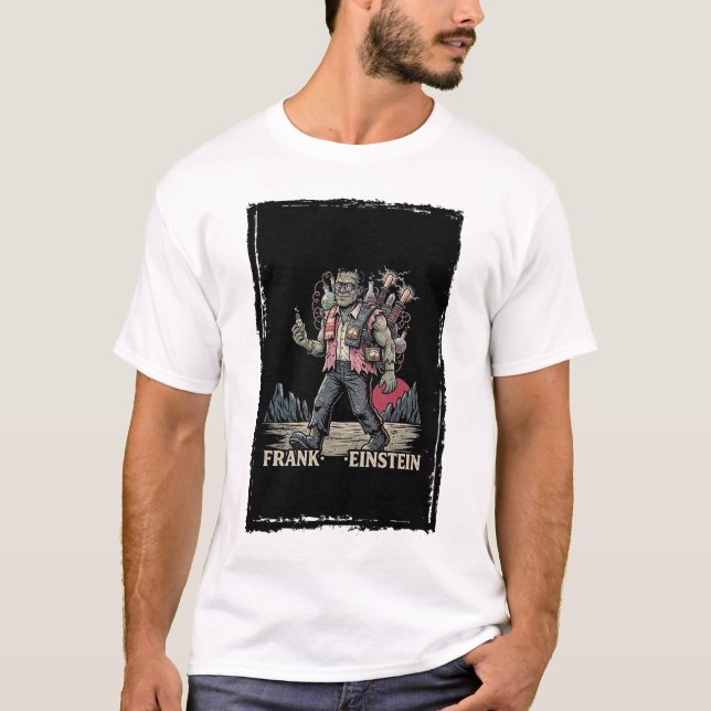 Camiseta Frank Einstein Funny Science Frankenstein Mashup A (Frente)
