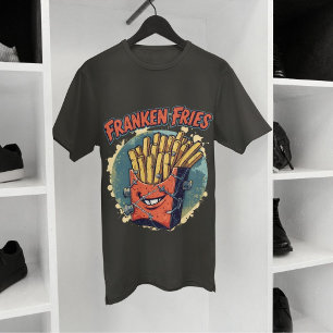 Camiseta Franken Fries Dia de as Bruxas engraçado Fries Pun