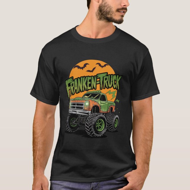 Camiseta Franken Truck Monster Truck Halloween Costume Todd (Frente)
