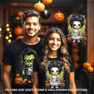 Camiseta Frankenstein e seus Casais de noiva combinando