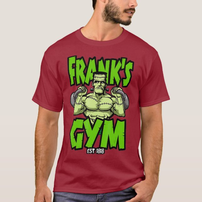 Camiseta Frankenstein Kettlebell Malhação Gym Halloween (Frente)