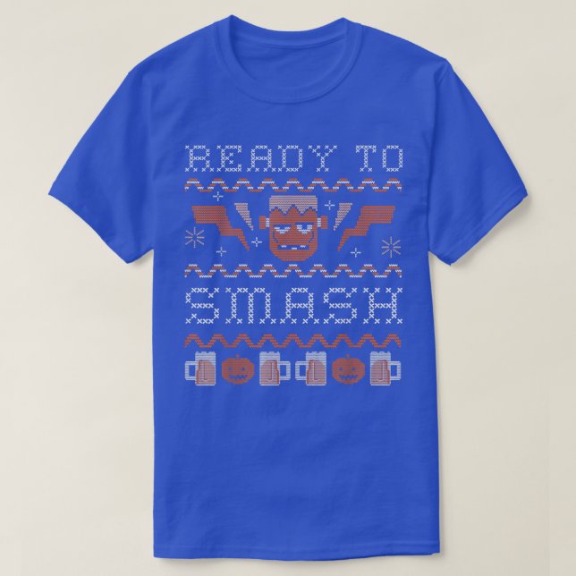 Camiseta Frankenstein T Ready to Smash Dia de as Bruxas eng (Frente do Design)