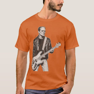 Camiseta Frankenstein Vintage Baixo Tocador Baixo Guitarra