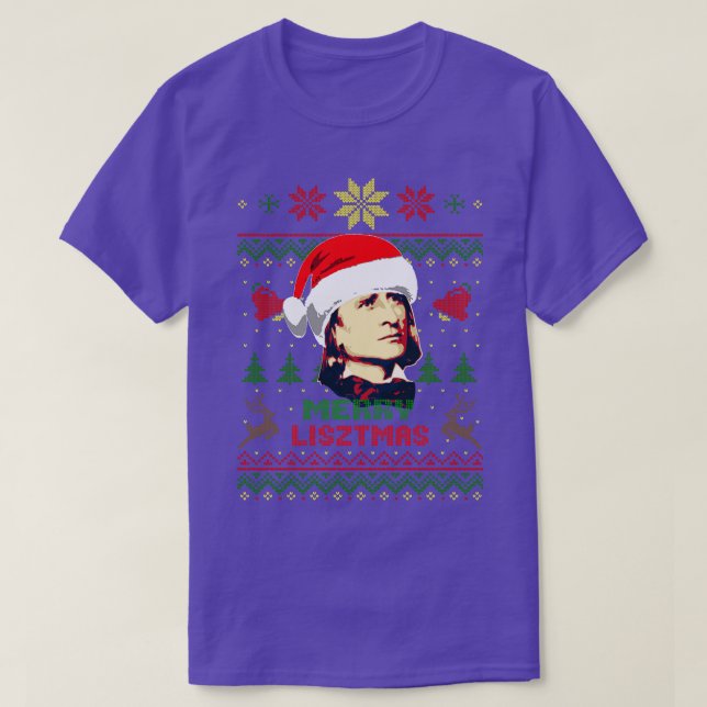 Camiseta Franz Liszt Feliz Lisztmas (Frente do Design)
