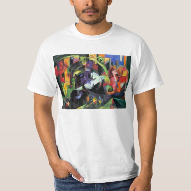 Camiseta Franz Marc - abstrato com gado (Frente)
