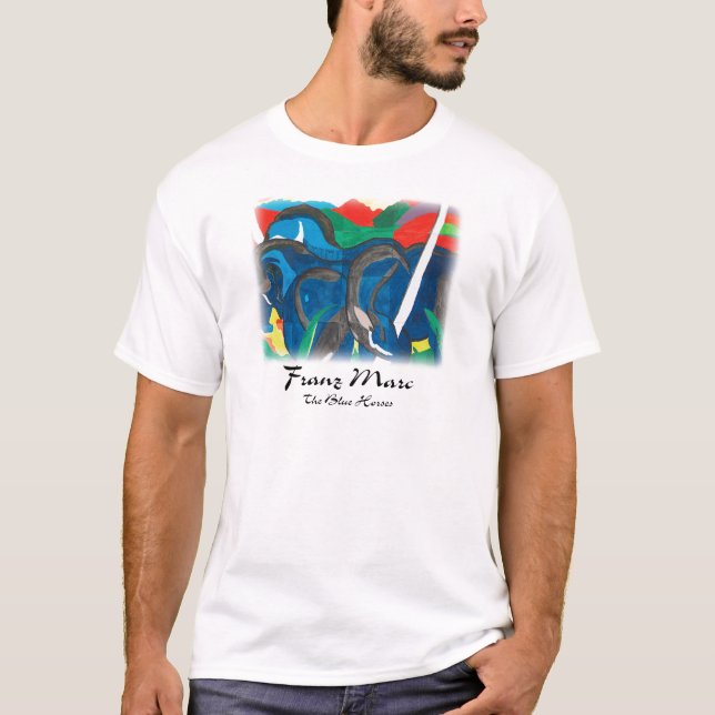 Camiseta Franz Marc - cavalos azuis (Frente)