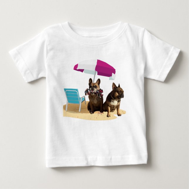 Camiseta Französische Bulldogge Meer French Bulldog Urlaub (Frente)