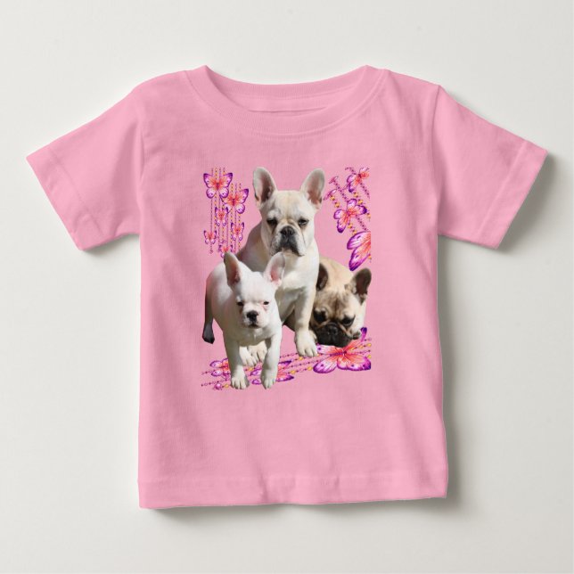 Camiseta Französische Bulldoggen Schmetterlings Tag (Frente)