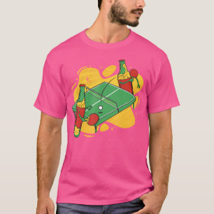 Camiseta Frasco De Cerveja Com Mesa De Reprodução De Cervej