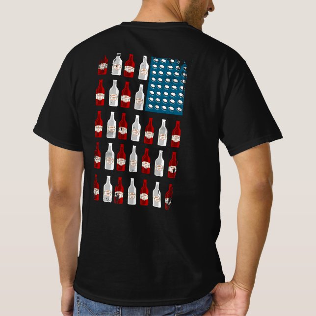 Camiseta Frasco de Cerveja Patriótico EUA Bandeira American (Verso)