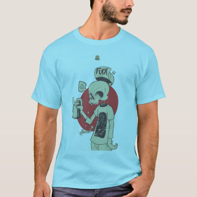 Camiseta frasco de pulverização de fixação do esqueleto (Frente)