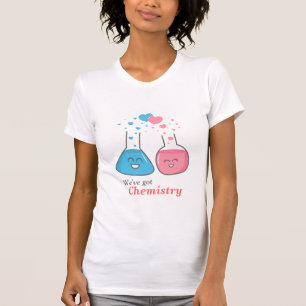 Camiseta Frascos de laboratório fofos apaixonados, temos qu
