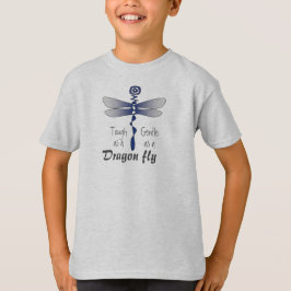 Camiseta Frase da Dragonfly Cinza Azul Perpétua