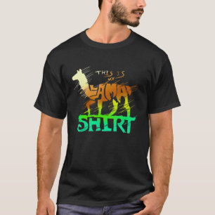 Camiseta Frase de Amante de Lhama Este É Meu Gráfico de Lha