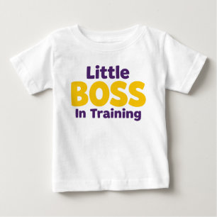 Camiseta Frase de Bebê Engraçado Chefe Infantil Adorável