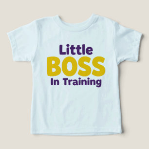 Camiseta Frase de Bebê Engraçado Chefe Infantil Fofo