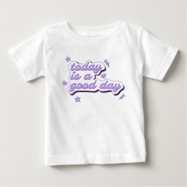 Camiseta Frase de menina estrelas corações raios roxo
