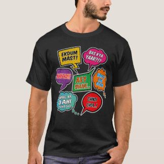 Camiseta Frases gírias hindi diálogo discurso Pop Art quadr