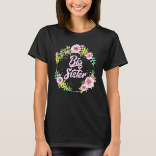 Camiseta Frasto de flores da Irmã Grande Anúncio de Gravide