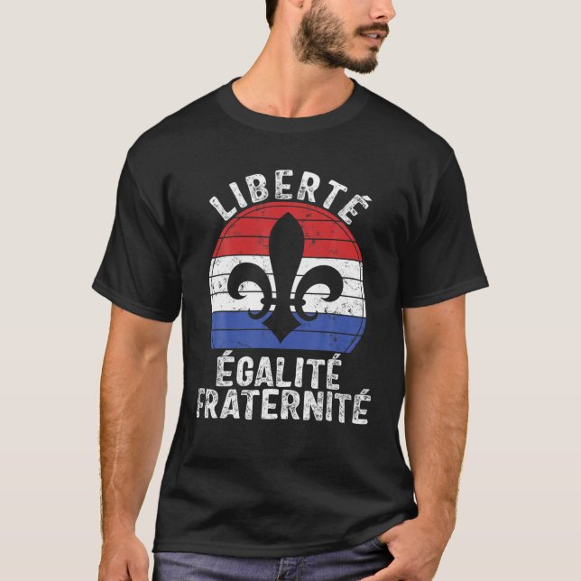 Camiseta Fraternidade da Liberdade Dia da Bastilha Francesa (Frente)