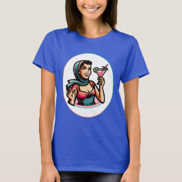 Camiseta Frau mit Cocktail 
