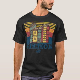 Camiseta Freadom I Leia Livros Banidos Vintage Engraçado Bo