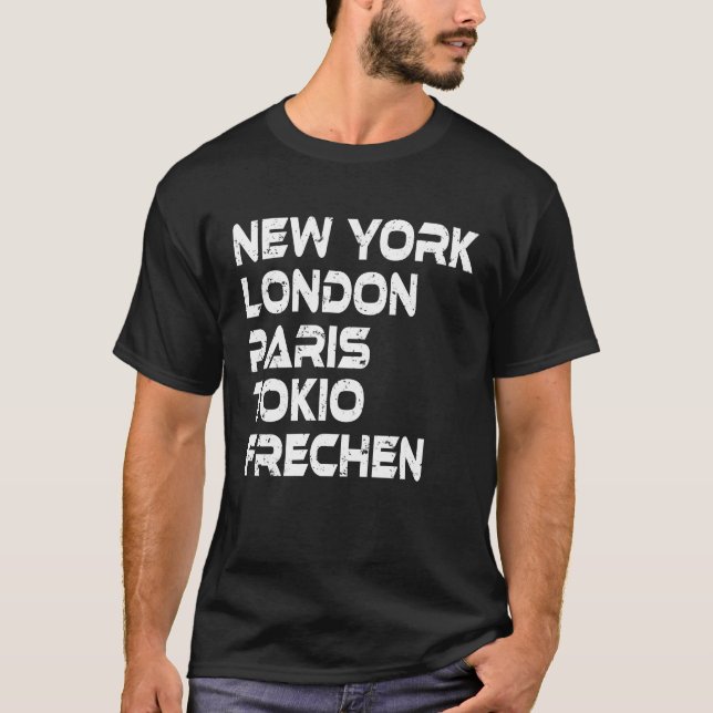 Camiseta Frechen NY London Paris Tokio (Frente)