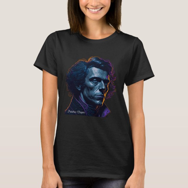 Camiseta Frederic Chopin Portrait Pianist Composer Illustra (Frente)