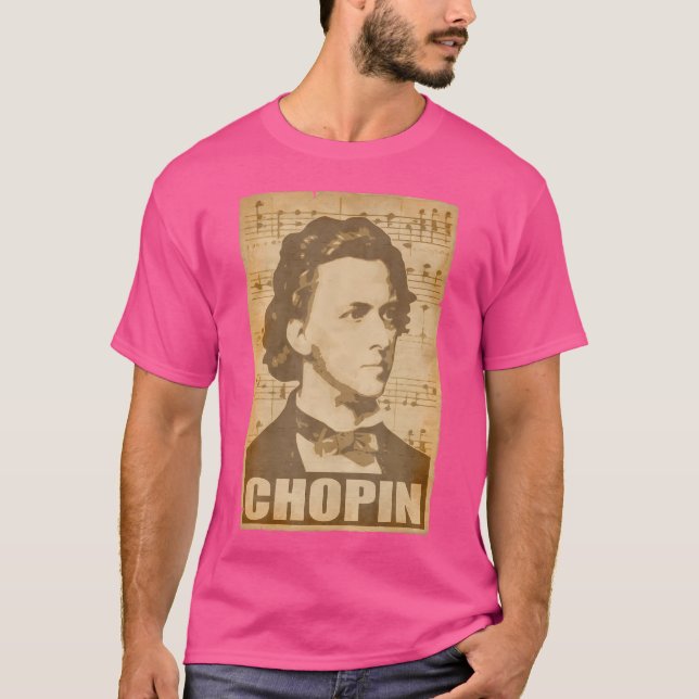 Camiseta Frederic Chopin Vintage Torn Composer Poster (Frente)
